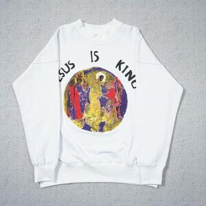 Kanye West Jesus Ls King Painting Ll Crewneck White